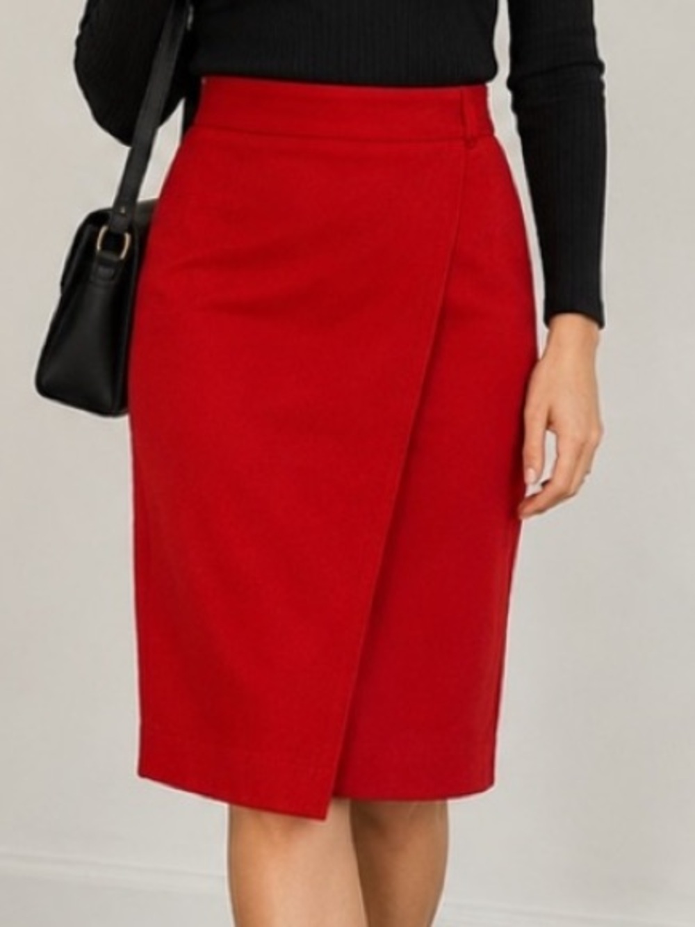 Vintage Sandra Roth Ciaosport Wraparound Red‎ Wool Skirt